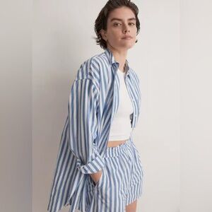 Madewell Signature Poplin Oversized Shirt, Size S